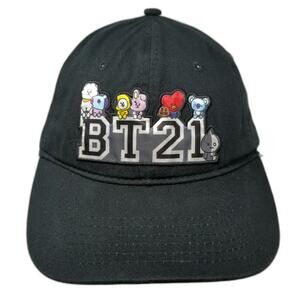 BT21 Baseball Cap Black OSFM Cartoon Character Collegiate Logo Adjustable Hat